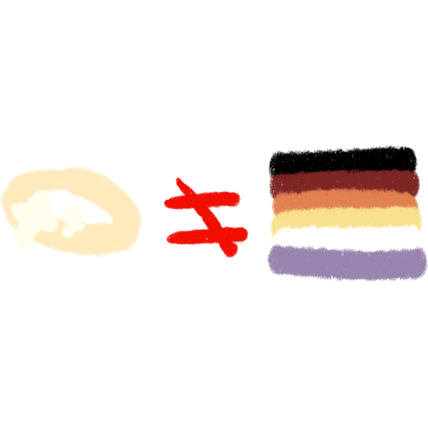 a halo is on the left. there is a red crossed out equal sign in the middle. on the left is the npd flag